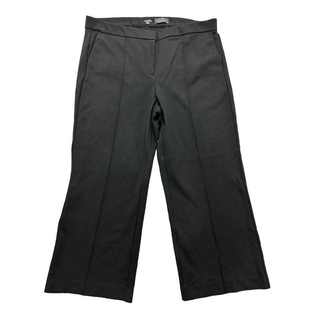 J Crew Women's 20 Black Wide Leg Italian Ponte Pants Mario Bellucci